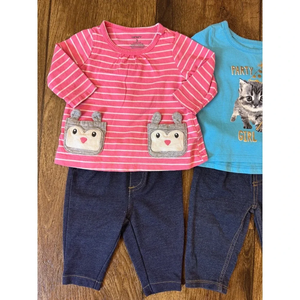 Baby‎ Girl Outfits 3 Months Pants Bodysuits Shirts Long Sleeve Clothes Lot Cat